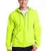 993 Jerzees 8 oz. NuBlend® 50/50 Full-Zip Hood in Safety green front view