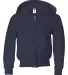 993B Jerzees Youth 8 oz. NuBlend® 50/50 Full-Zip  J. Navy front view