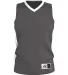 Alleson Athletic 538J Single Ply Basketball Jersey Charcoal/ White front view