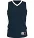 Alleson Athletic 538J Single Ply Basketball Jersey Navy/ White front view