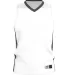 Alleson Athletic 538J Single Ply Basketball Jersey White/ Charcoal front view
