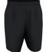 Alleson Athletic A205BY Youth Blank Game Shorts Black/ Red front view