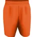 Alleson Athletic A205BY Youth Blank Game Shorts in Orange/ white front view