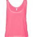 BELLA 8880 Womens Cropped Tank Crop Top NEON PINK front view