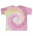 Tie-Dye 1050CD Ladies' Cropped T-Shirt in Desert rose front view