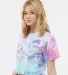 Tie-Dye 1050CD Ladies' Cropped T-Shirt in Cotton candy side view