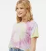 Tie-Dye 1050CD Ladies' Cropped T-Shirt in Desert rose side view