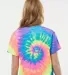 Tie-Dye 1050CD Ladies' Cropped T-Shirt in Neon rainbow back view