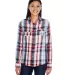 Burnside Clothing 5222 Women's Long Sleeve Plaid S Red front view