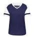 Augusta Sportswear 2914 Women's Fanatic 2.0 T-Shir in Navy/ white front view