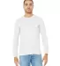 Bella + Canvas 3501CVC Unisex CVC Jersey Long-Slee in Solid wht blend front view