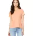 Bella + Canvas 6405CVC Ladies' Relaxed Heather CVC in Heather peach front view