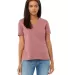 Bella + Canvas 6405CVC Ladies' Relaxed Heather CVC in Heather mauve front view