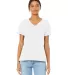 Bella + Canvas 6405CVC Ladies' Relaxed Heather CVC in Solid wht blend front view