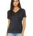 Bella + Canvas 6405CVC Ladies' Relaxed Heather CVC in Dark gry heather front view
