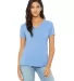 Bella + Canvas 6415 Ladies' Relaxed Triblend V-Nec in Blue triblend front view