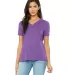 Bella + Canvas 6415 Ladies' Relaxed Triblend V-Nec in Purple triblend front view