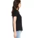 Bella + Canvas 6415 Ladies' Relaxed Triblend V-Nec in Solid blk trblnd side view