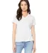 Bella + Canvas 6415 Ladies' Relaxed Triblend V-Nec in Solid wht trblnd front view