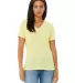 Bella + Canvas 6415 Ladies' Relaxed Triblend V-Nec in Pale ylw trblnd front view