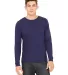 Bella + Canvas 3513 Unisex Triblend Long-Sleeve T- in Navy triblend front view