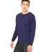 Bella + Canvas 3513 Unisex Triblend Long-Sleeve T- in Navy triblend side view