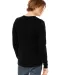 Bella + Canvas 3513 Unisex Triblend Long-Sleeve T- in Solid blk trblnd back view