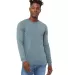 Bella + Canvas 3513 Unisex Triblend Long-Sleeve T- in Denim triblend front view