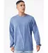 Bella + Canvas 3513 Unisex Triblend Long-Sleeve T- in Blue triblend front view