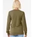 Bella + Canvas 3513 Unisex Triblend Long-Sleeve T- in Olive triblend back view