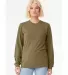 Bella + Canvas 3513 Unisex Triblend Long-Sleeve T- in Olive triblend front view