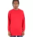 Shaka Wear SHALS Adult 6 oz Active Long-Sleeve T-S in Red front view