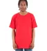Shaka Wear SHCLT Adult 6 oz., Curved Hem Long T-Sh in Red front view