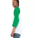 Shaka Wear SHRAG Adult 6 oz 3/4 Sleeve Raglan T-Sh in White/ kelly grn side view