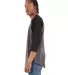Shaka Wear SHRAG Adult 6 oz 3/4 Sleeve Raglan T-Sh in Chcrl gr ht/ blk side view