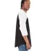 Shaka Wear SHRAG Adult 6 oz 3/4 Sleeve Raglan T-Sh in Black/ white side view