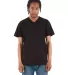 Shaka Wear SHVEE Adult 6.2 oz., V-Neck T-Shirt in Black front view