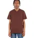 Shaka Wear SHVEE Adult 6.2 oz., V-Neck T-Shirt in Brown front view