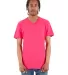 Shaka Wear SHVEE Adult 6.2 oz., V-Neck T-Shirt in Hot pink front view