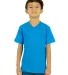 Shaka Wear SHVEEY Youth 5.9 oz., V-Neck T-Shirt in Turquoise front view