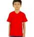Shaka Wear SHVEEY Youth 5.9 oz., V-Neck T-Shirt in Red front view