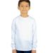 Shaka Wear SHLSY Youth 5.9 oz., Active Long-Sleeve WHITE front view