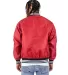 Shaka Wear SHVBJ Men's Varsity Bomber Jacket in Red back view