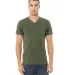 Bella + Canvas 3005 Unisex Jersey Short-Sleeve V-N in Military green front view