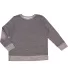 LA T 2279 Youth French Terry Long Sleeve Crewneck  SMOKE MELANGE front view