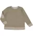 LA T 2279 Youth French Terry Long Sleeve Crewneck  MILTRY GRN MLNGE front view