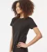 Tultex 0216 / Misses Fine Jersey Tee with a Tear-A Black side view