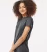 Tultex 0216 / Misses Fine Jersey Tee with a Tear-A Heather Charcoal side view