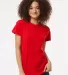 Tultex 0216 / Misses Fine Jersey Tee with a Tear-A Red front view