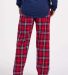 Boxercraft BM6624 Harley Flannel Pants in Navy/ red plaid back view